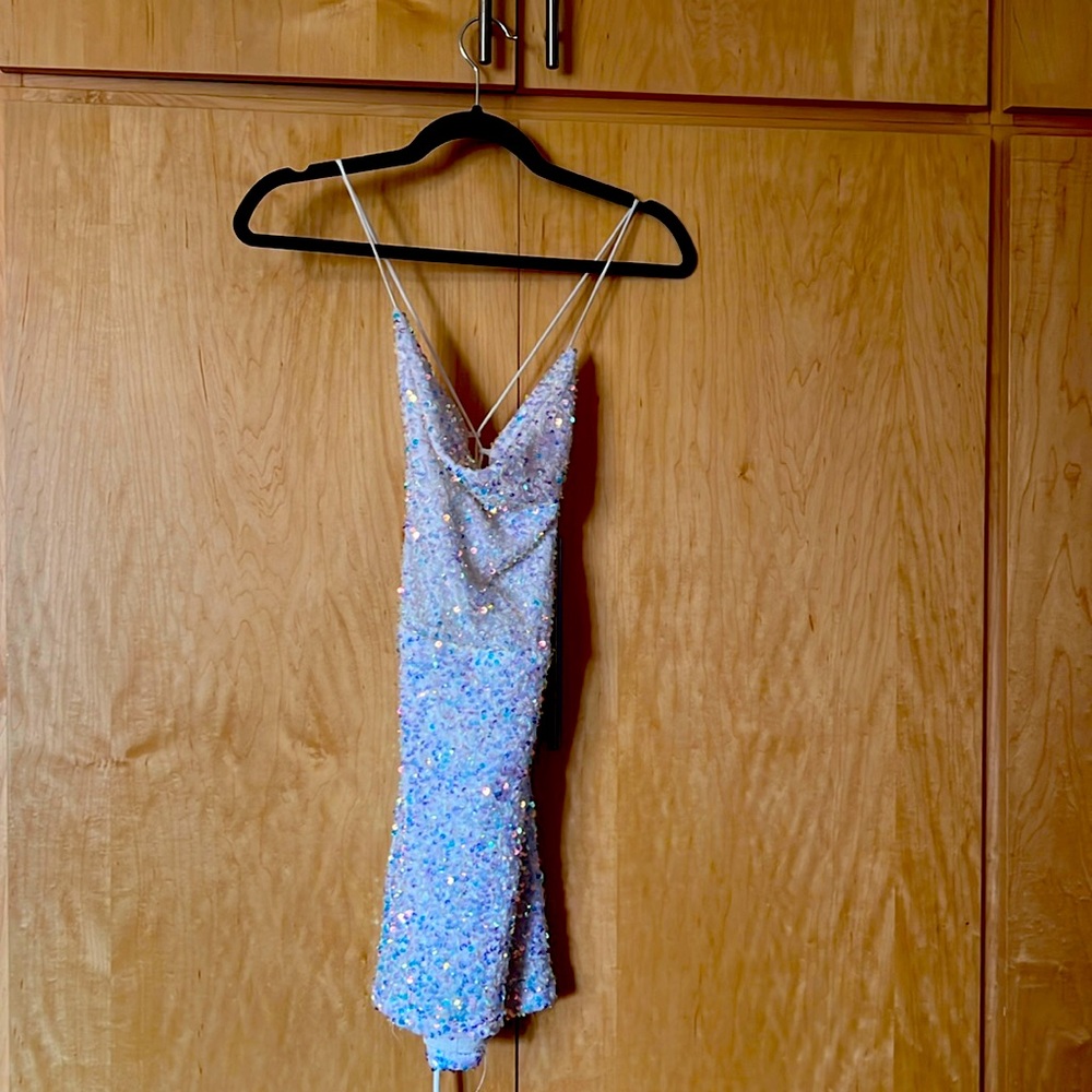 Lucy in the sequin square neck mini stretch sequin bodycon dress